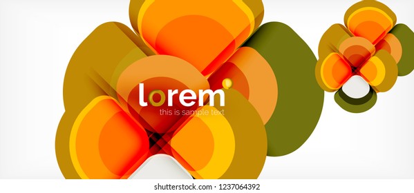 Round triangles geometric shapes composition, vector