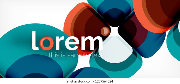 Round triangles geometric shapes composition, vector