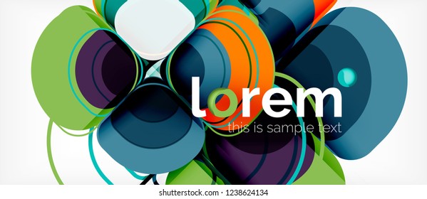 Composición de formas geométricas de triángulos redondos, vector