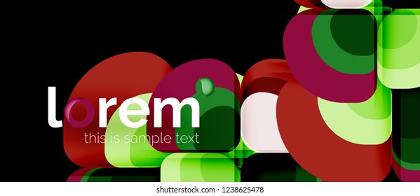 Round triangles geometric shapes composition, vector