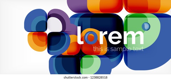 Round triangles geometric shapes composition, vector