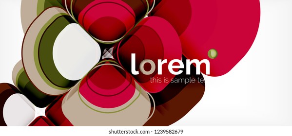 Composición de formas geométricas de triángulos redondos, vector