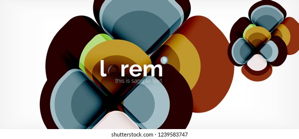 Round triangles geometric shapes composition, vector