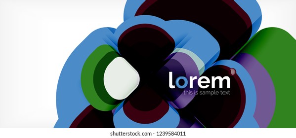 Round triangles geometric shapes composition, vector