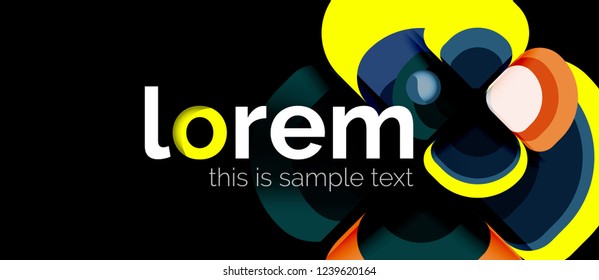 Round triangles geometric shapes composition, vector