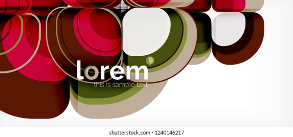 Round triangles geometric shapes composition, vector