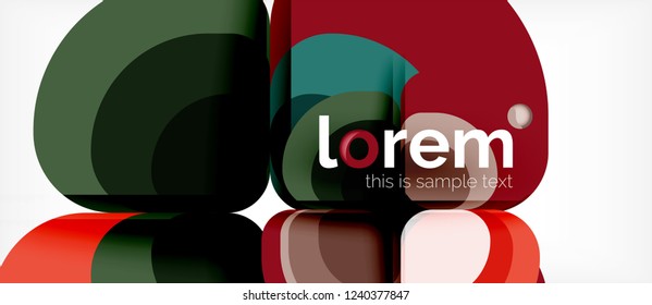 Round triangles geometric shapes composition, vector