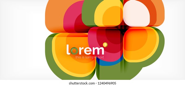 Composición de formas geométricas de triángulos redondos, vector