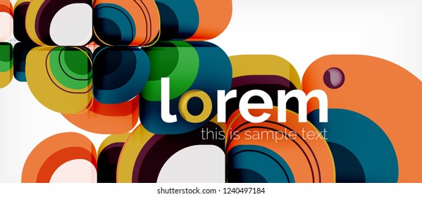 Composición de formas geométricas de triángulos redondos, vector