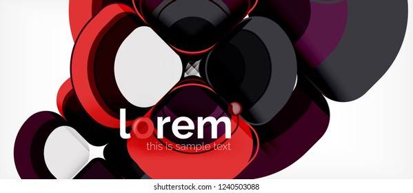 Round triangles geometric shapes composition, vector