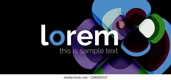 Round triangles geometric shapes composition, vector