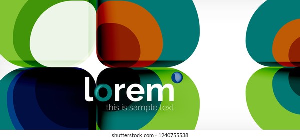 Round triangles geometric shapes composition, vector