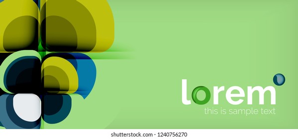 Round triangles geometric shapes composition, vector