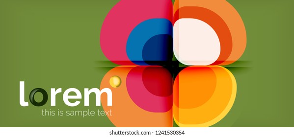 Round triangles geometric shapes composition, vector