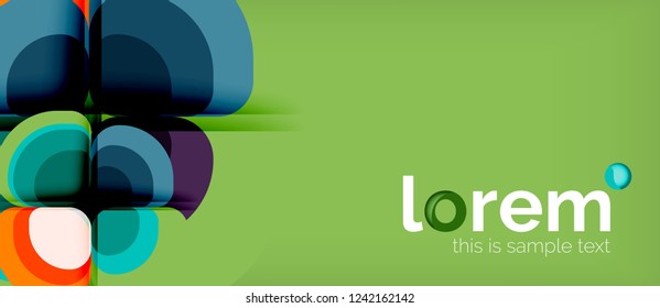 Round triangles geometric shapes composition, vector