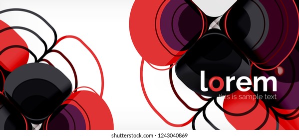 Round triangles geometric shapes composition, vector