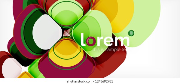 Round triangles geometric shapes composition, vector