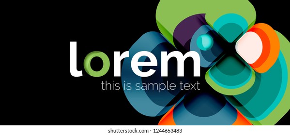 Round triangles geometric shapes composition, vector