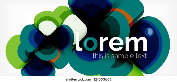 Round triangles geometric shapes composition, vector