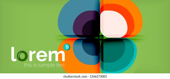 Round triangles geometric shapes composition, vector