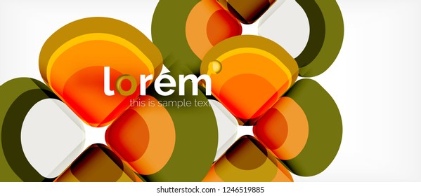 Round triangles geometric shapes composition, vector
