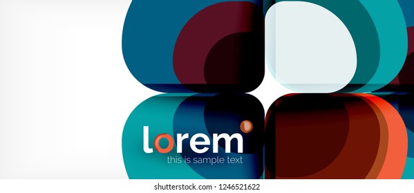 Round triangles geometric shapes composition, vector