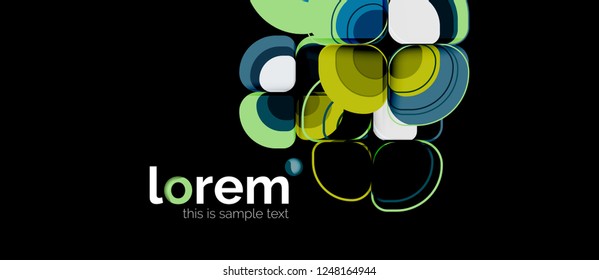 Round triangles geometric shapes composition, vector