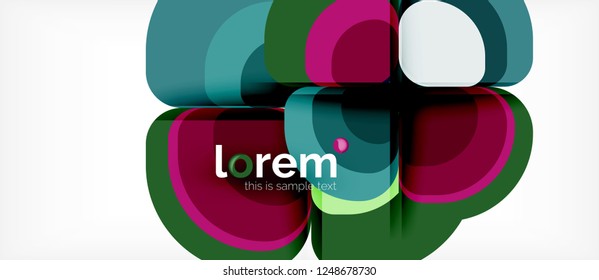 Round triangles geometric shapes composition, vector