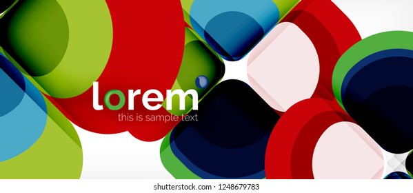 Round triangles geometric shapes composition, vector