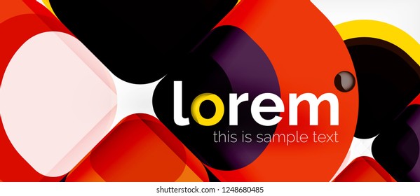 Round triangles geometric shapes composition, vector