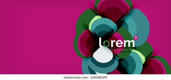 Composición de formas geométricas de triángulos redondos, vector