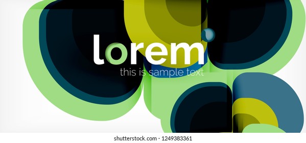 Round triangles geometric shapes composition, vector