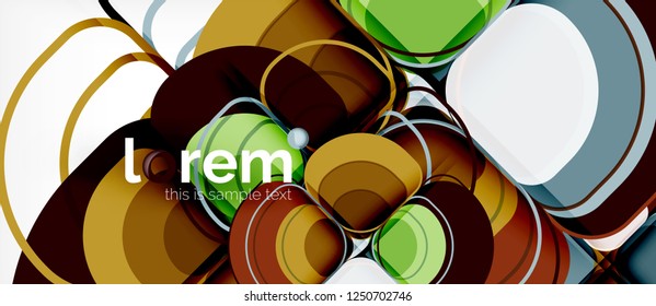 Composición de formas geométricas de triángulos redondos, vector