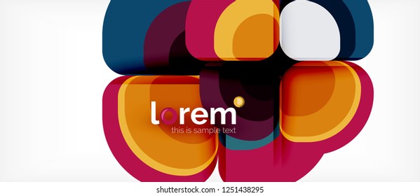 Round triangles geometric shapes composition, vector