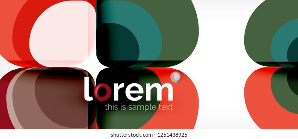 Round triangles geometric shapes composition, vector