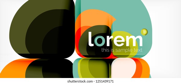 Composición de formas geométricas de triángulos redondos, vector