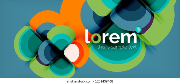 Composición de formas geométricas de triángulos redondos, vector