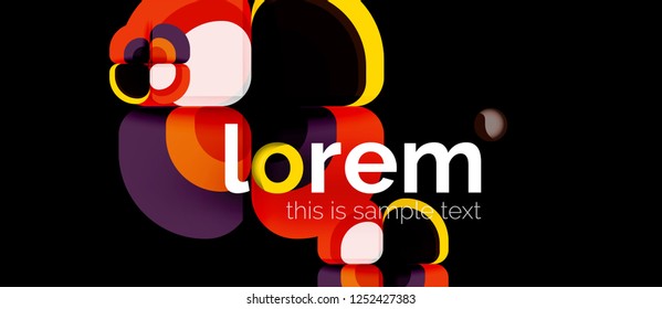 Round triangles geometric shapes composition, vector