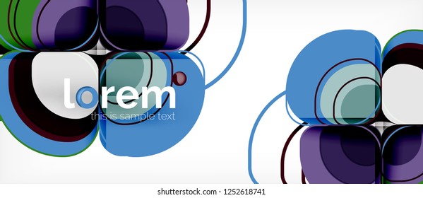 Round triangles geometric shapes composition, vector