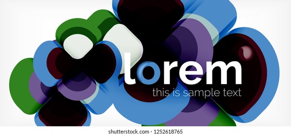 Round triangles geometric shapes composition, vector