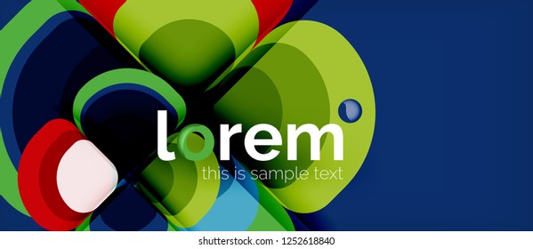 Round triangles geometric shapes composition, vector