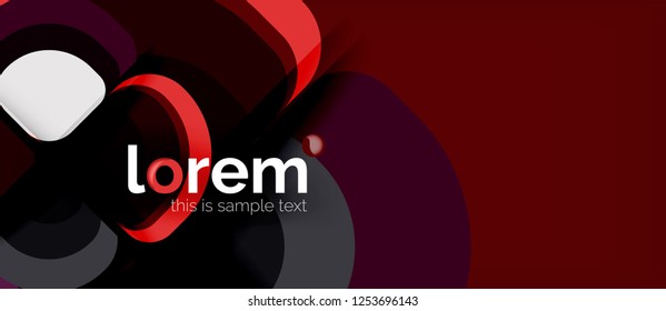 Round triangles geometric shapes composition, vector