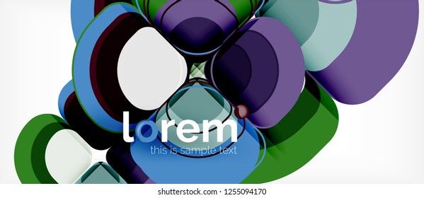 Composición de formas geométricas de triángulos redondos, vector