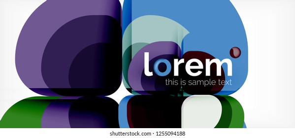 Round triangles geometric shapes composition, vector