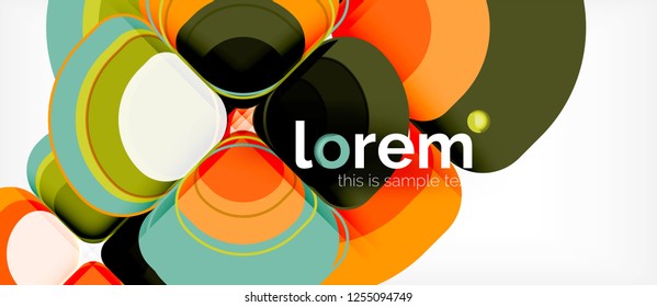 Round triangles geometric shapes composition, vector