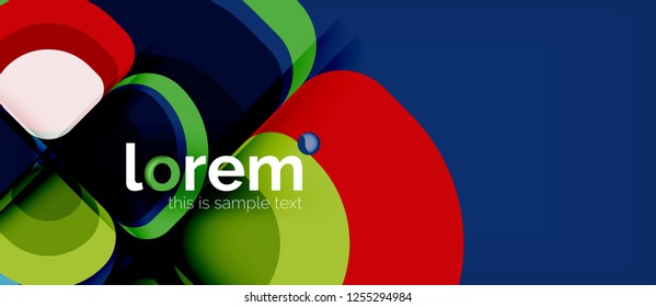 Round triangles geometric shapes composition, vector