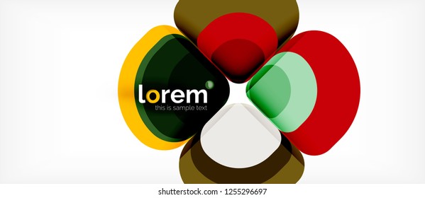 Round triangles geometric shapes composition, vector