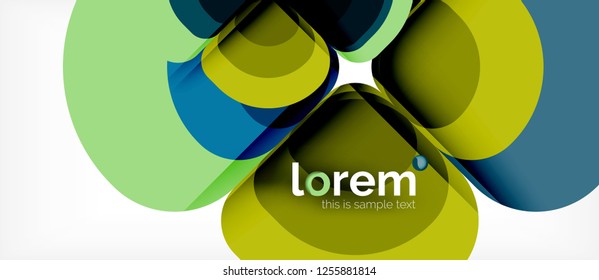 Round triangles geometric shapes composition, vector