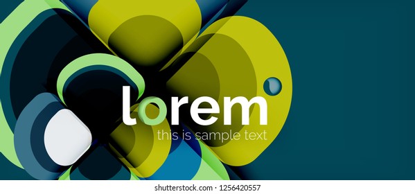 Round triangles geometric shapes composition, vector