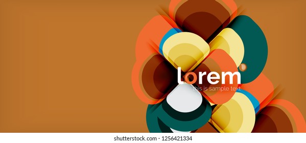 Composición de formas geométricas de triángulos redondos, vector